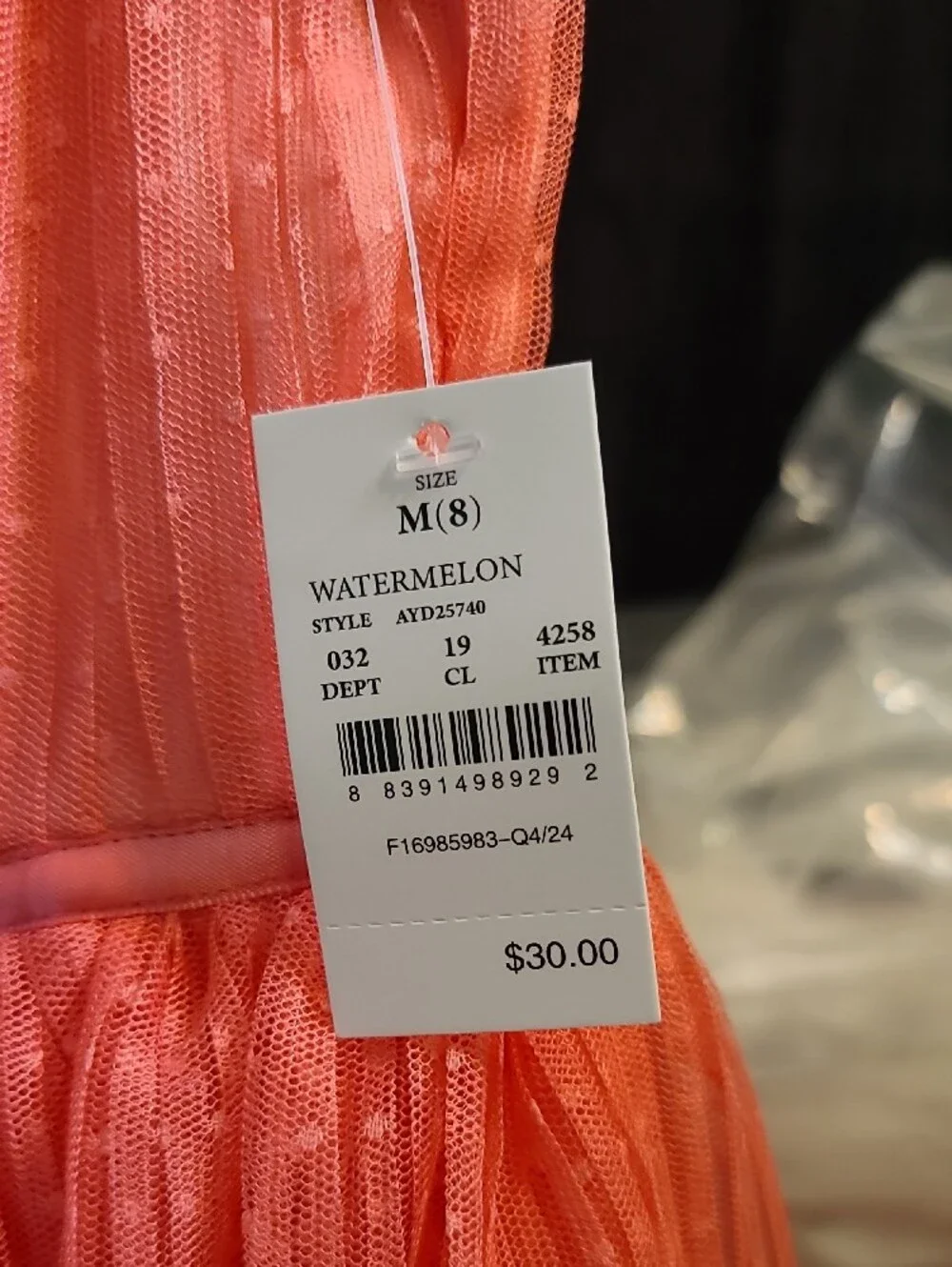 Girls Zenzi Coral (Watermelon) Layered Ruffle Dress